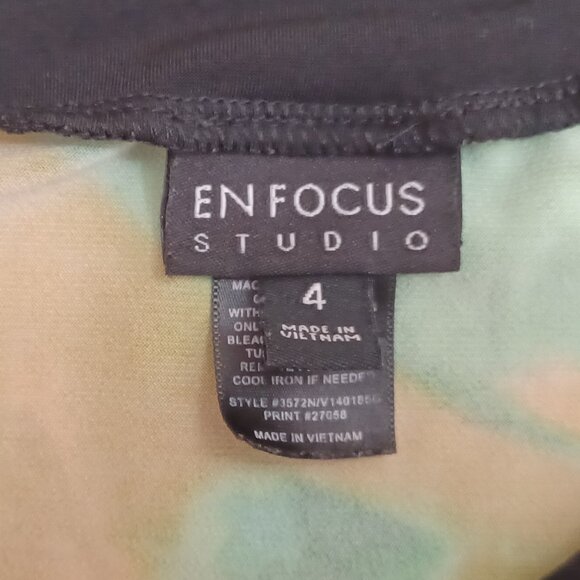 Women's Enfocus Studio Green/Blue/Black Forest Colors Midi Dress Size 4 - Picture 3 of 9